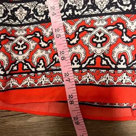 Max Studio Boho Medallion Print Sleeveless Blouse Red Tank Top L Resort Summer - Picture 10 of 10
